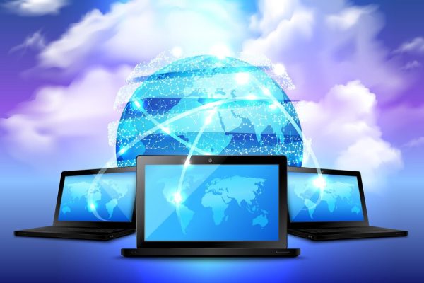cloud-storage-realistic-concept-with-abstract-digital-globe-three-laptop-around_1284-26976